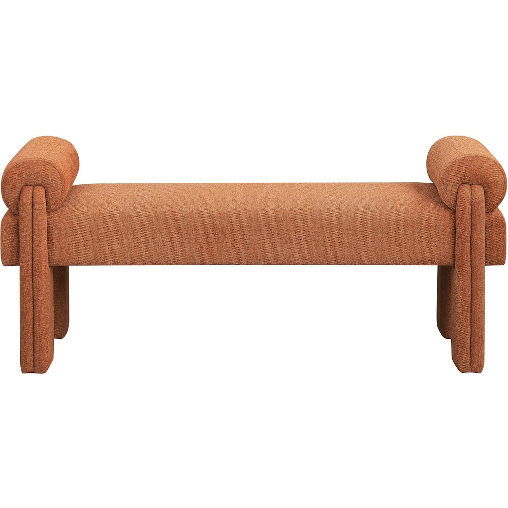 Stefano Cognac Polyester Fabric Bench. Picture 3
