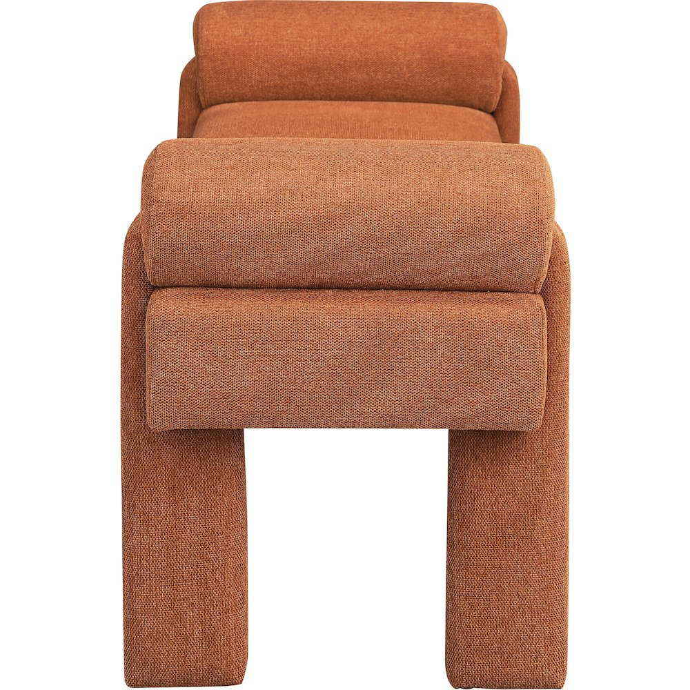 Stefano Cognac Polyester Fabric Bench. Picture 4