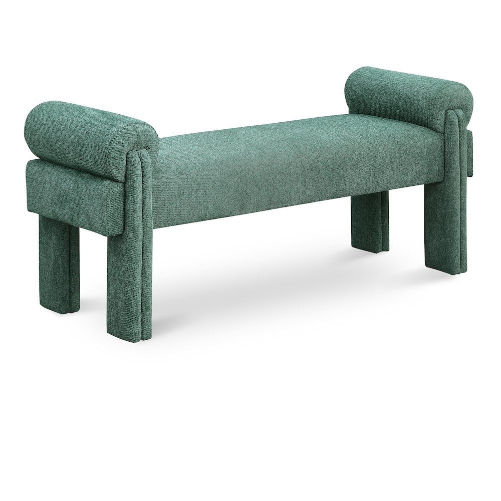 Stefano Green Polyester Fabric Bench. Picture 1