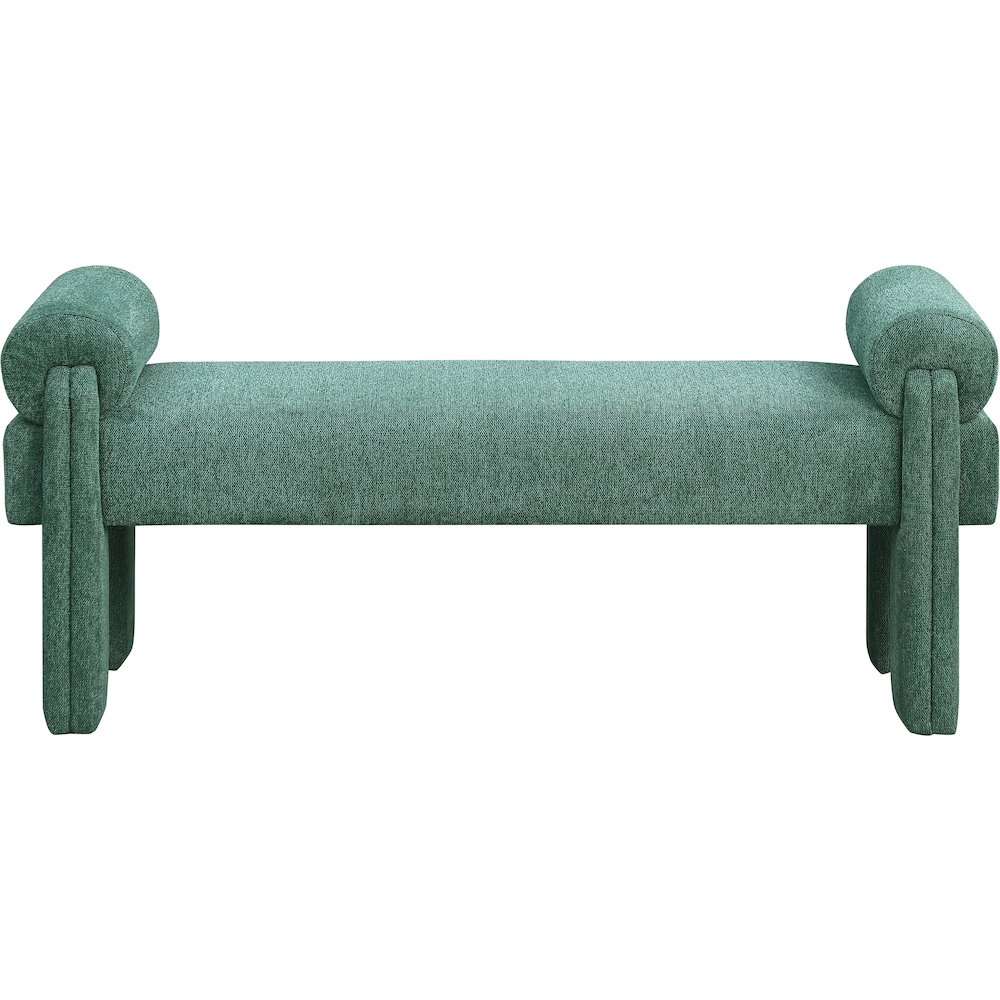 Stefano Green Polyester Fabric Bench. Picture 3