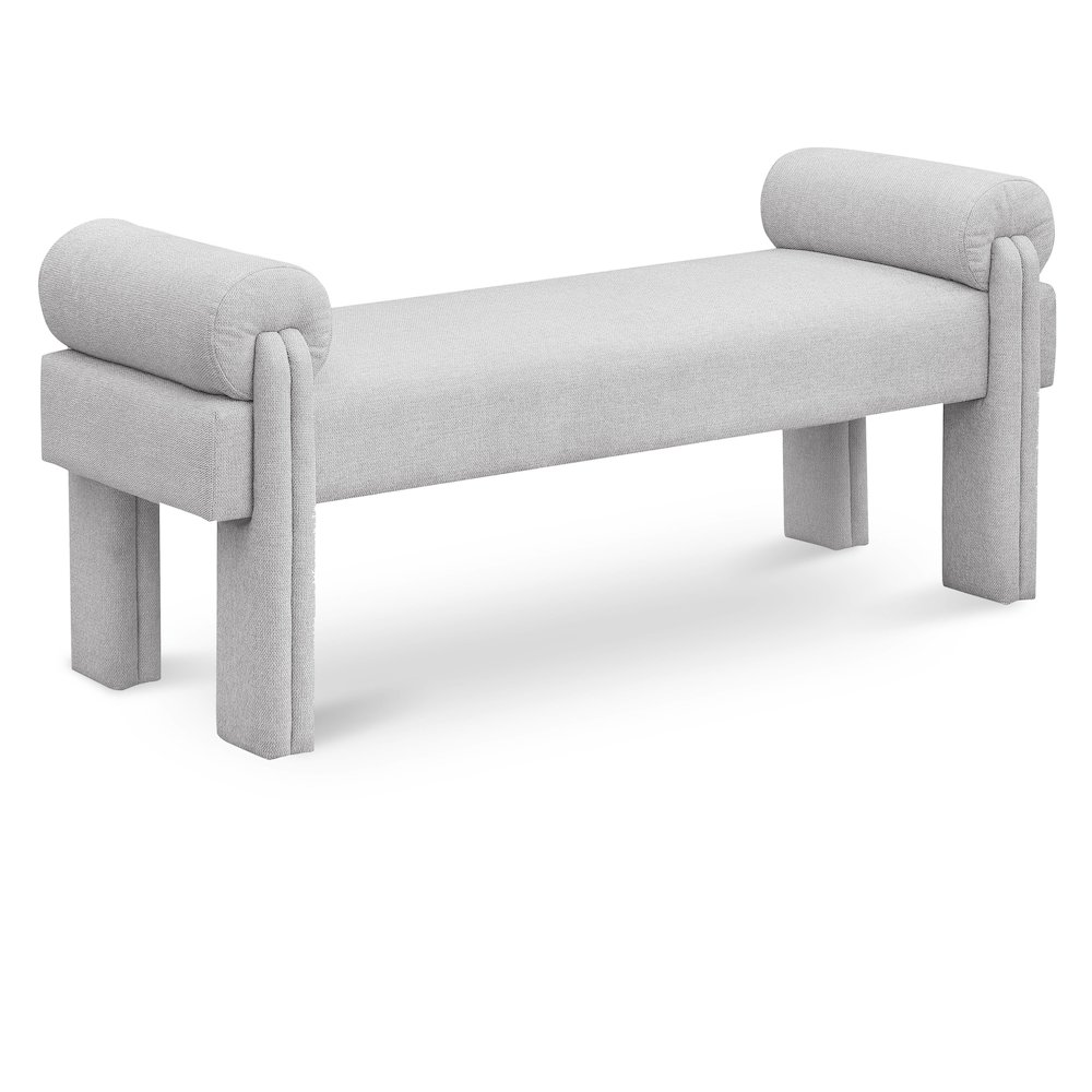 Stefano Grey Polyester Fabric Bench. Picture 1