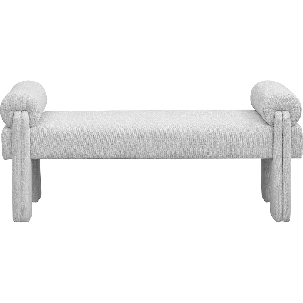 Stefano Grey Polyester Fabric Bench. Picture 3