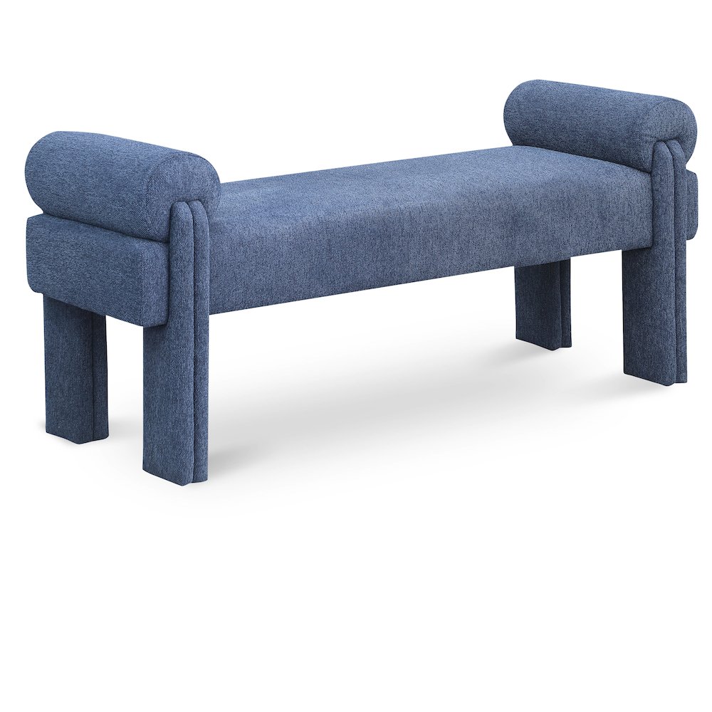 Stefano Navy Polyester Fabric Bench. Picture 1