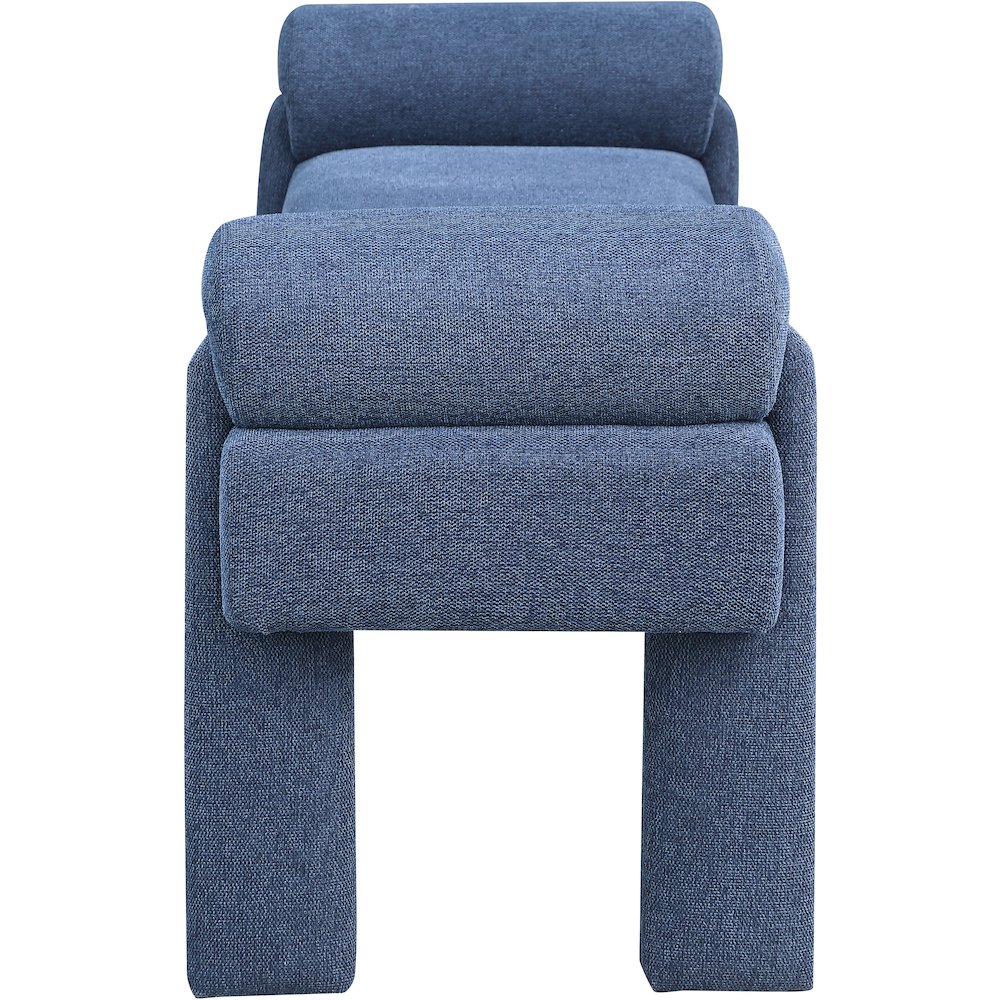 Stefano Navy Polyester Fabric Bench. Picture 4