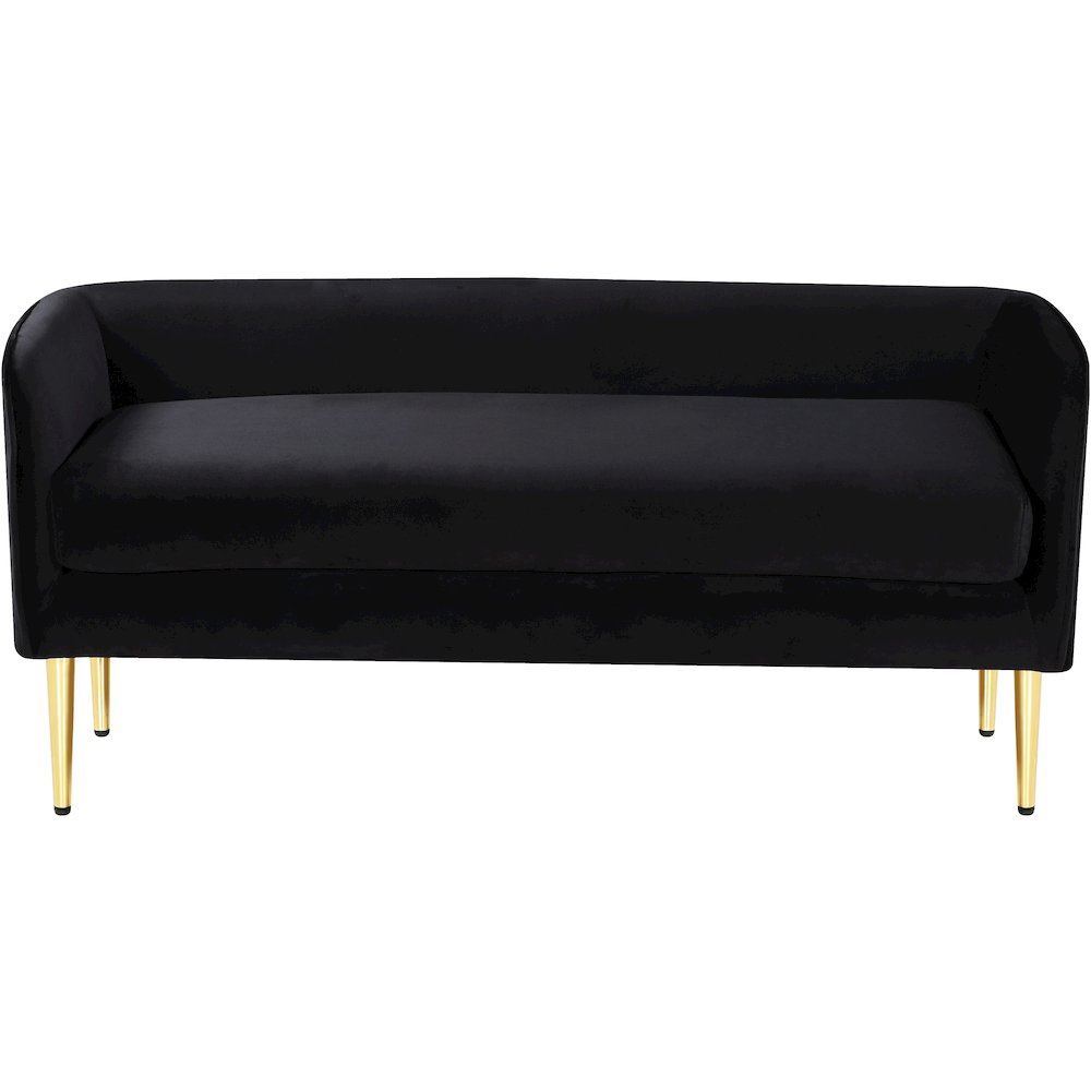 Audrey Black Velvet Bench. Picture 3
