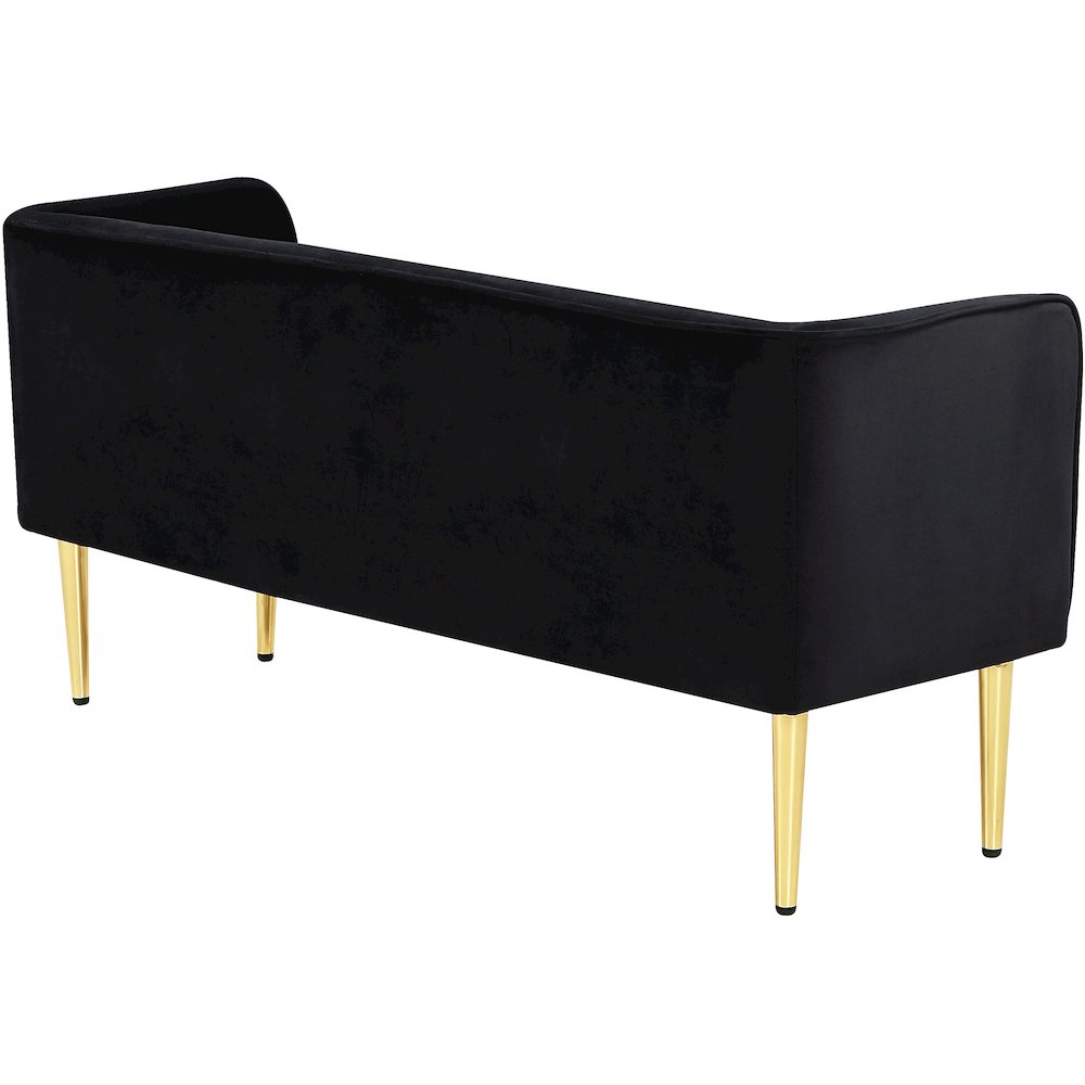 Audrey Black Velvet Bench. Picture 4