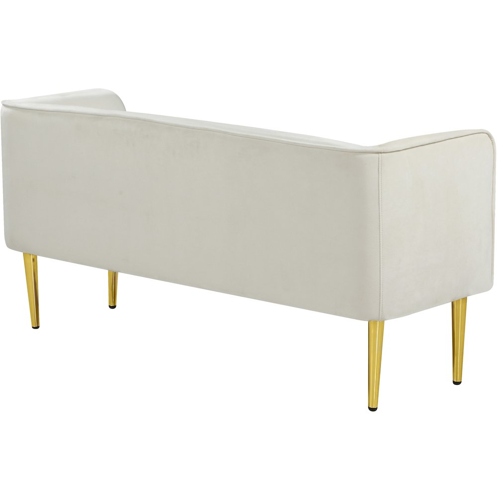 Audrey Cream Velvet Bench. Picture 4