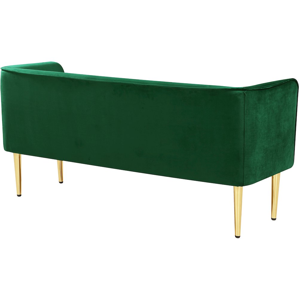 Audrey Green Velvet Bench. Picture 4