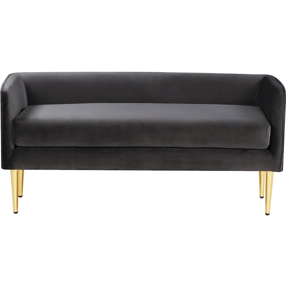 Audrey Grey Velvet Bench. Picture 3