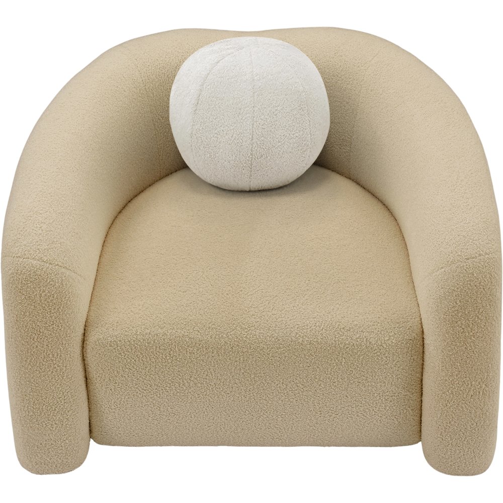 Kali Beige Faux Shearling Teddy Fabric Chair. Picture 5