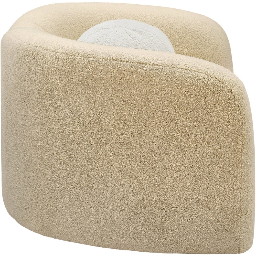 Kali Beige Faux Shearling Teddy Fabric Chair. Picture 6