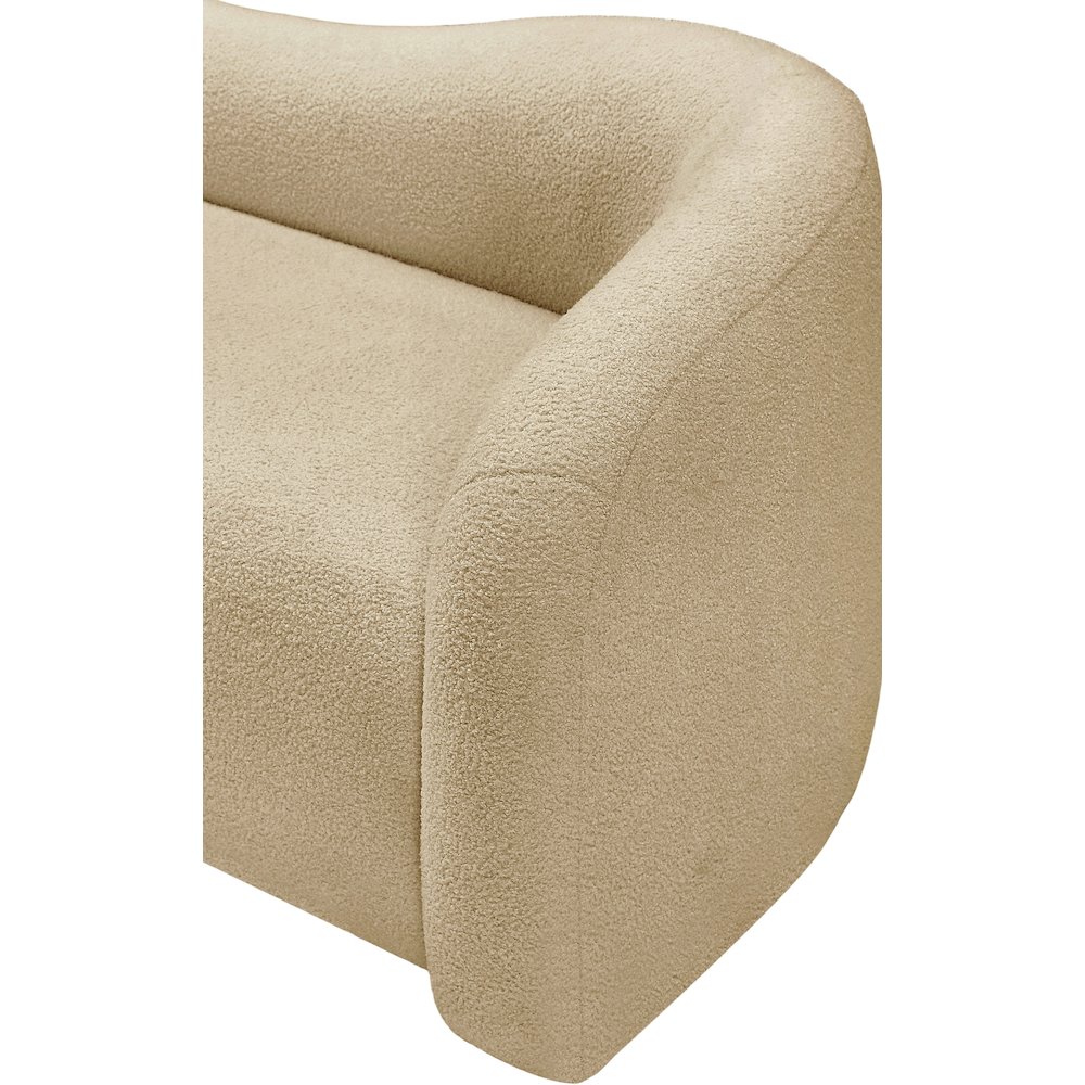 Kali Beige Faux Shearling Teddy Fabric Chair. Picture 7