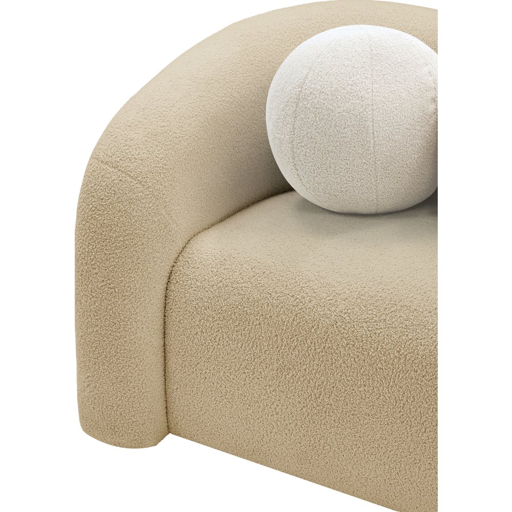 Kali Beige Faux Shearling Teddy Fabric Chair. Picture 8