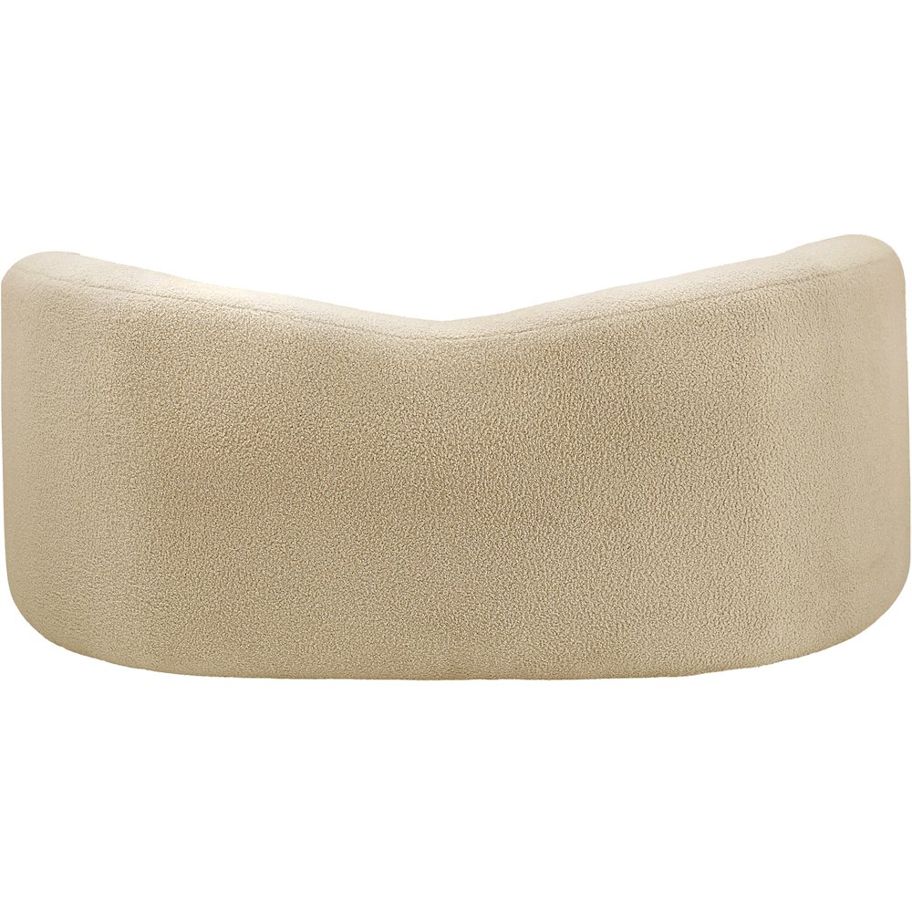 Kali Beige Faux Shearling Teddy Fabric Loveseat. Picture 3