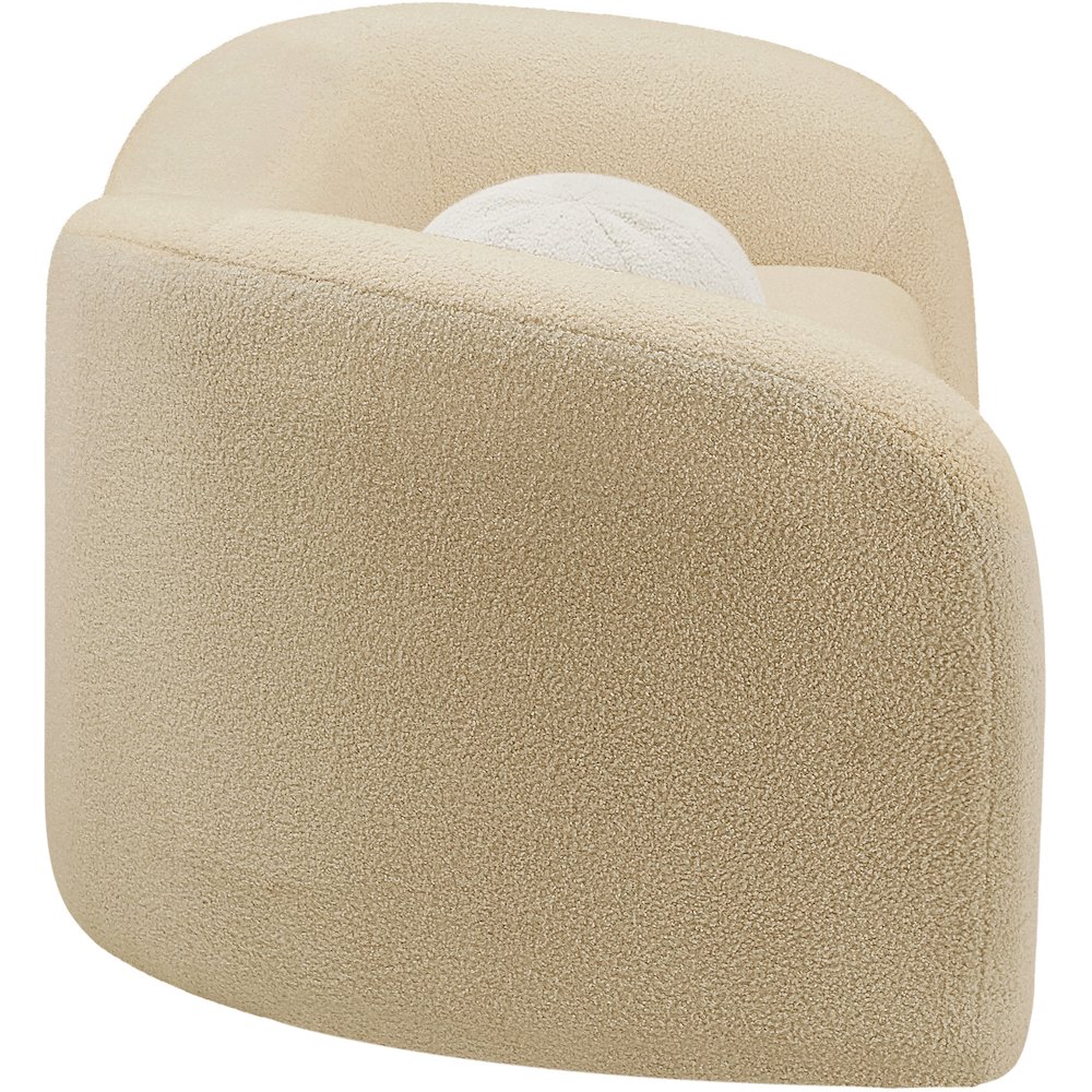 Kali Beige Faux Shearling Teddy Fabric Loveseat. Picture 6