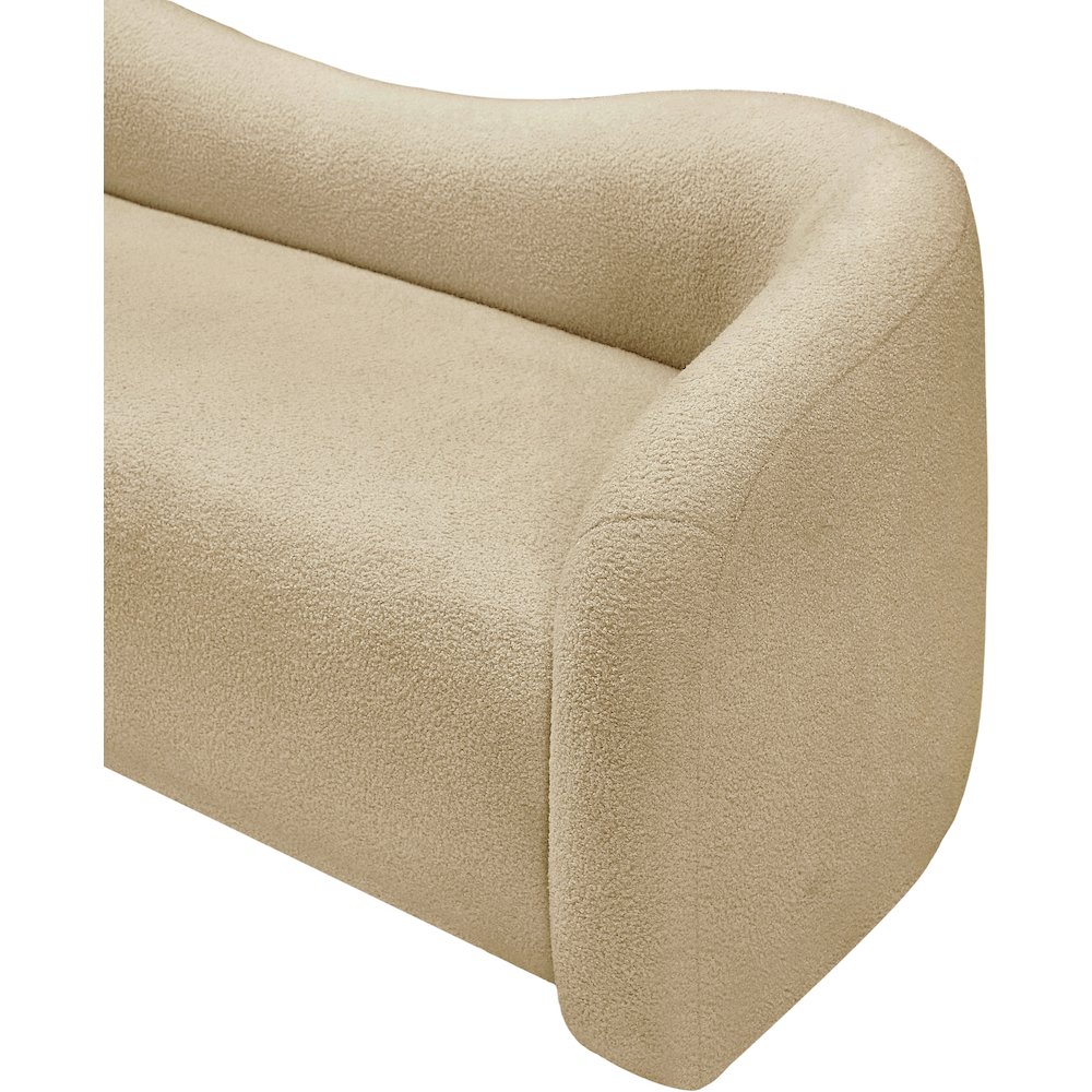 Kali Beige Faux Shearling Teddy Fabric Loveseat. Picture 7