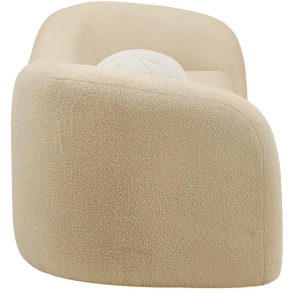Kali Beige Faux Shearling Teddy Fabric Sofa. Picture 6