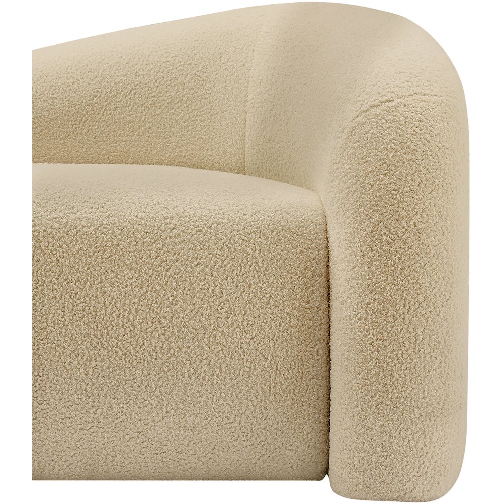 Kali Beige Faux Shearling Teddy Fabric Sofa. Picture 9