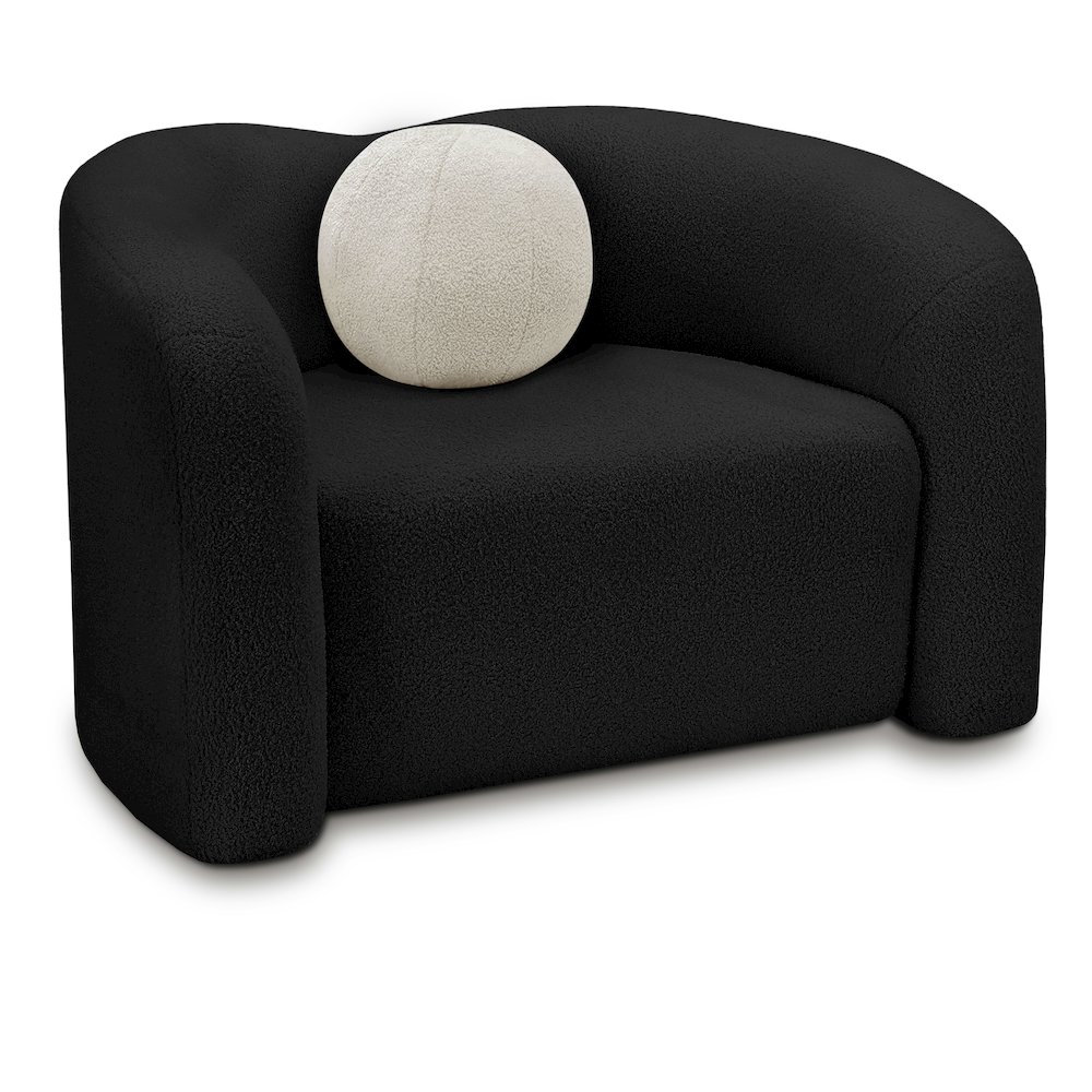 Kali Black Faux Shearling Teddy Fabric Chair. Picture 1