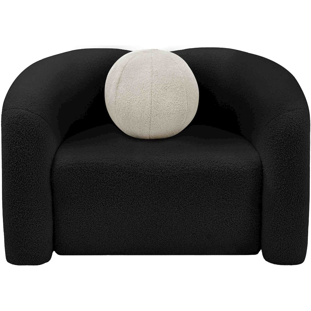 Kali Black Faux Shearling Teddy Fabric Chair. Picture 4