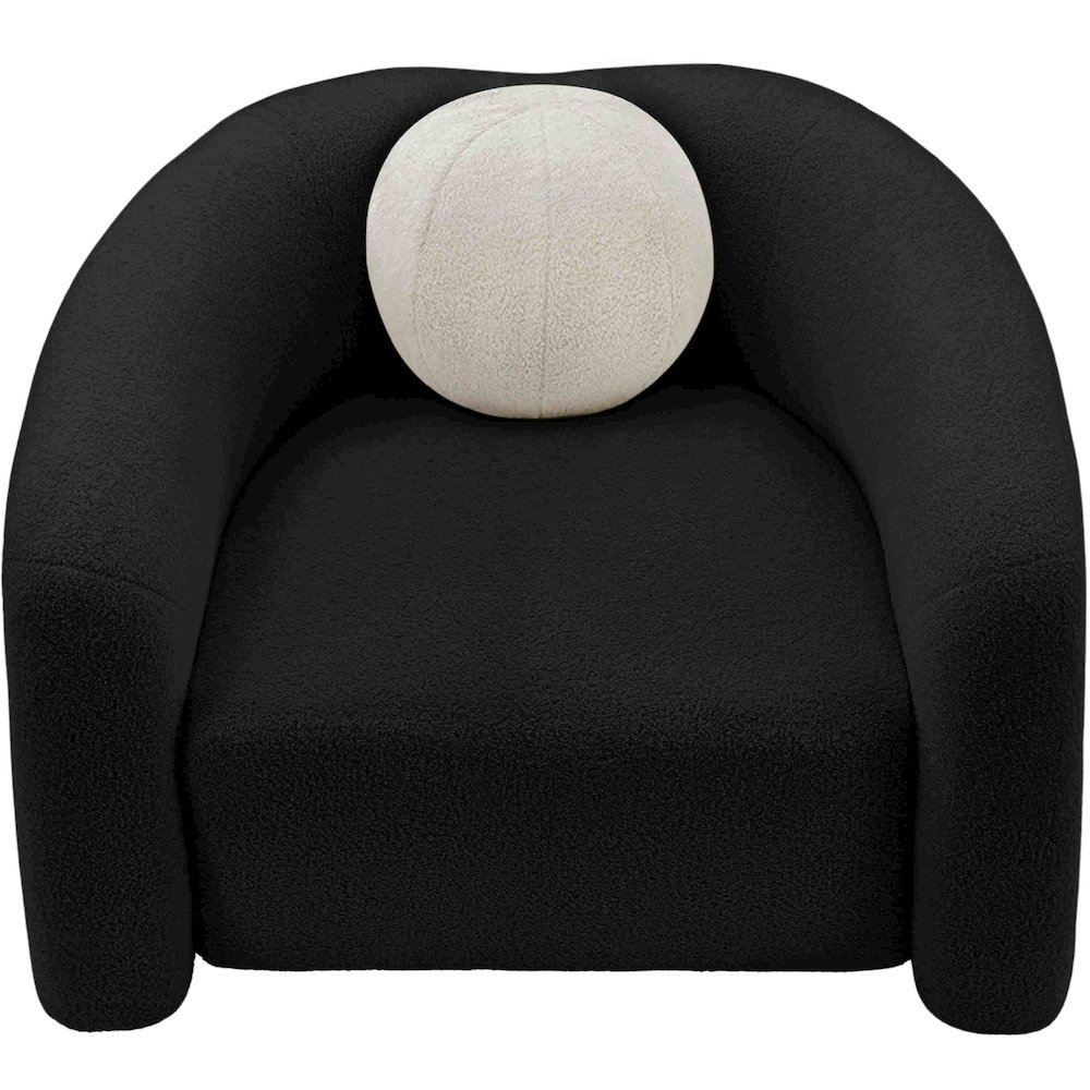 Kali Black Faux Shearling Teddy Fabric Chair. Picture 5