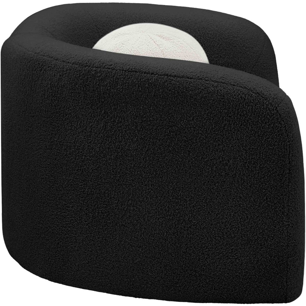 Kali Black Faux Shearling Teddy Fabric Chair. Picture 6
