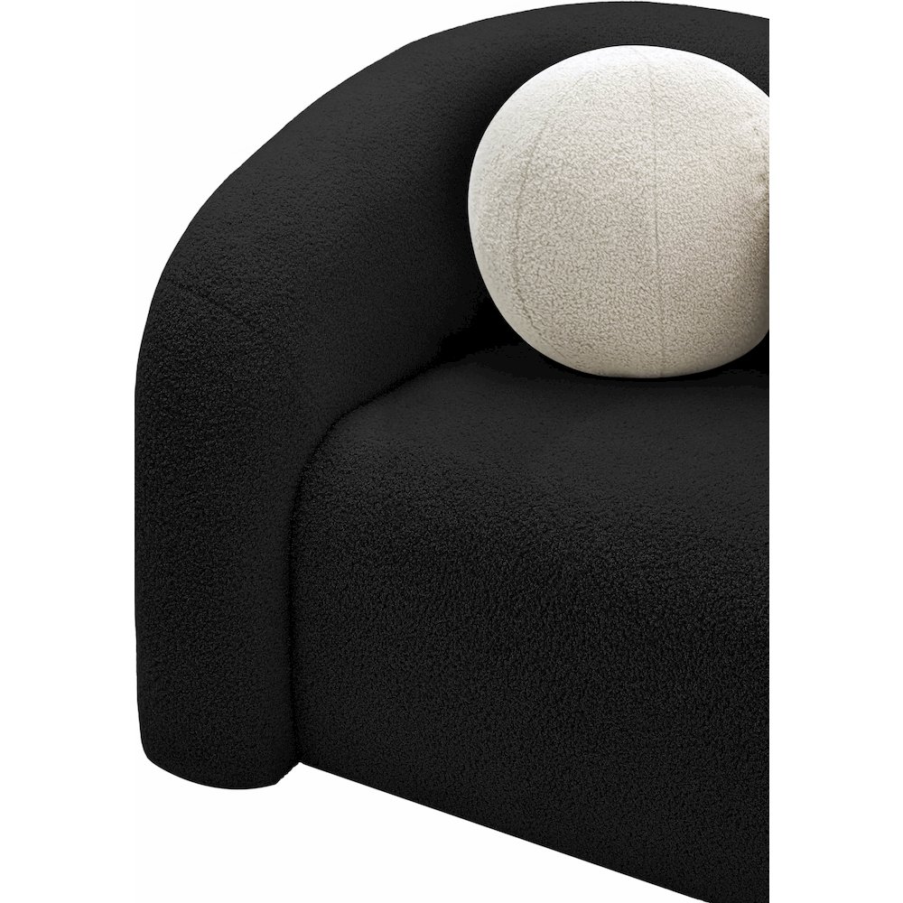 Kali Black Faux Shearling Teddy Fabric Chair. Picture 8