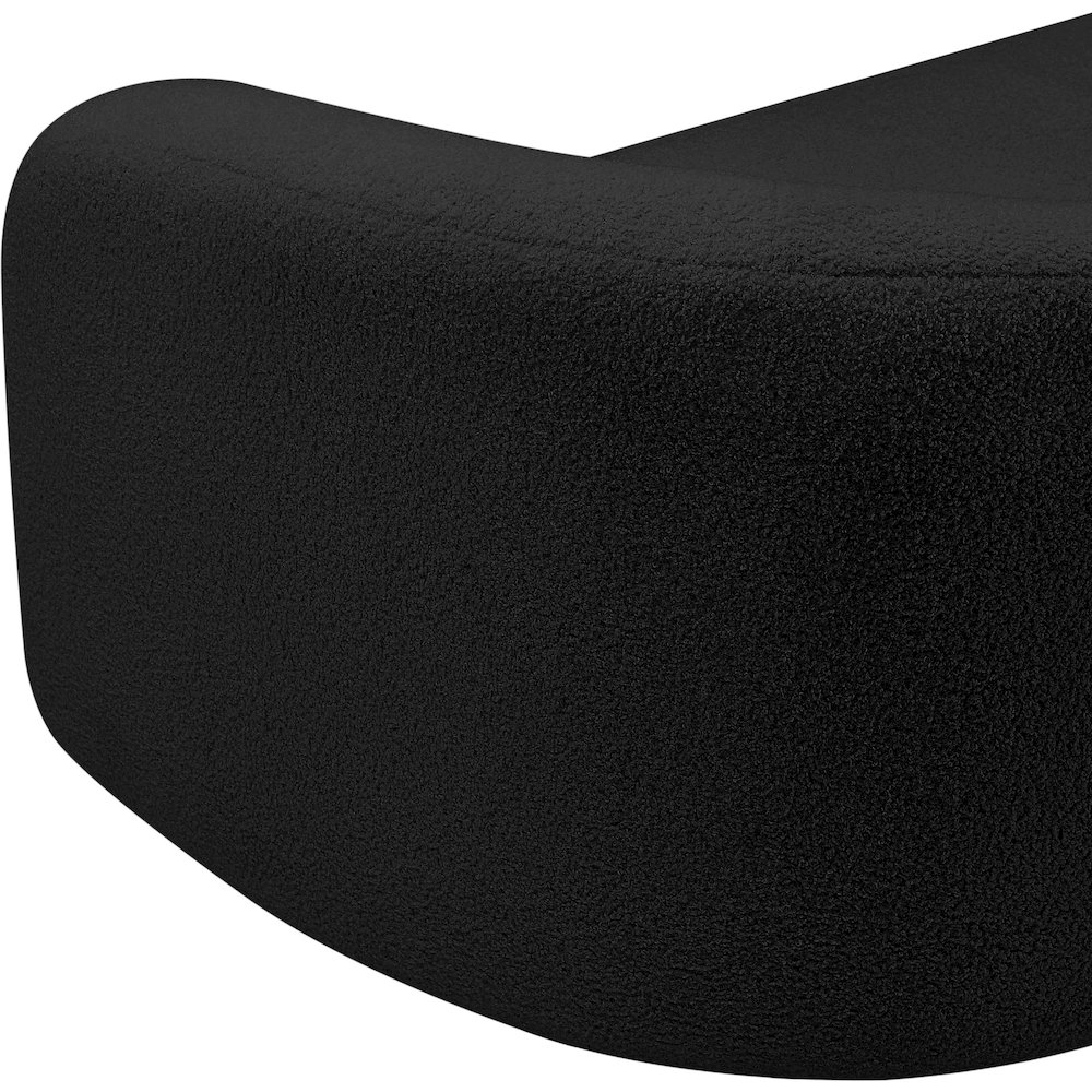 Kali Black Faux Shearling Teddy Fabric Loveseat. Picture 10