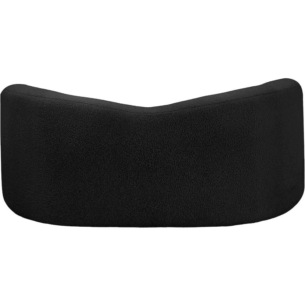 Kali Black Faux Shearling Teddy Fabric Loveseat. Picture 3