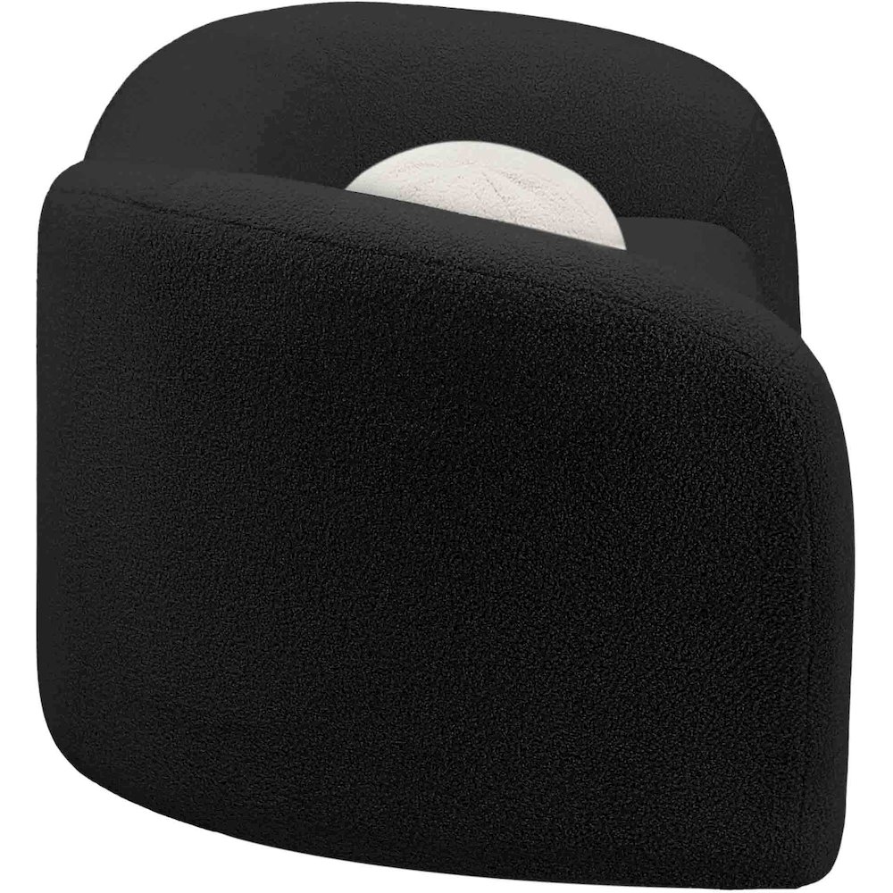 Kali Black Faux Shearling Teddy Fabric Loveseat. Picture 6