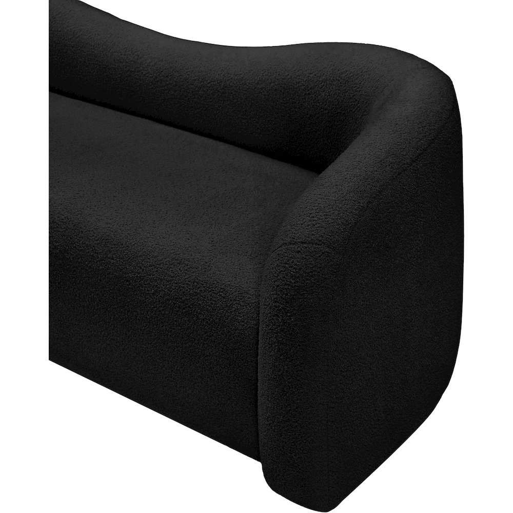 Kali Black Faux Shearling Teddy Fabric Loveseat. Picture 7