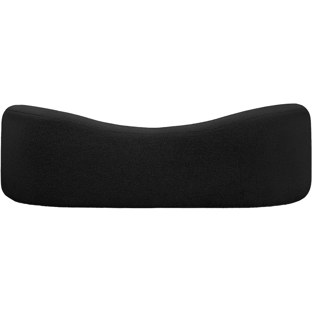 Kali Black Faux Shearling Teddy Fabric Sofa. Picture 3