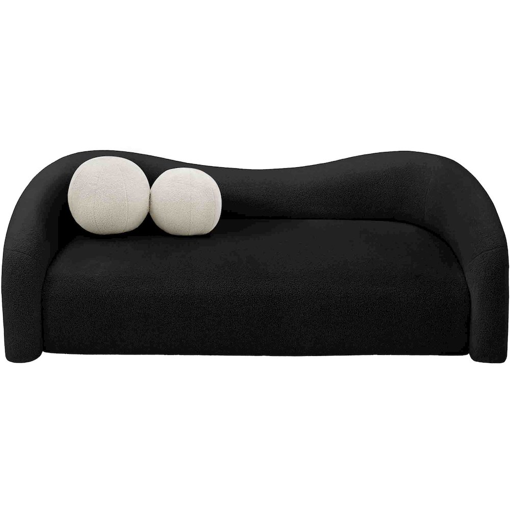 Kali Black Faux Shearling Teddy Fabric Sofa. Picture 5