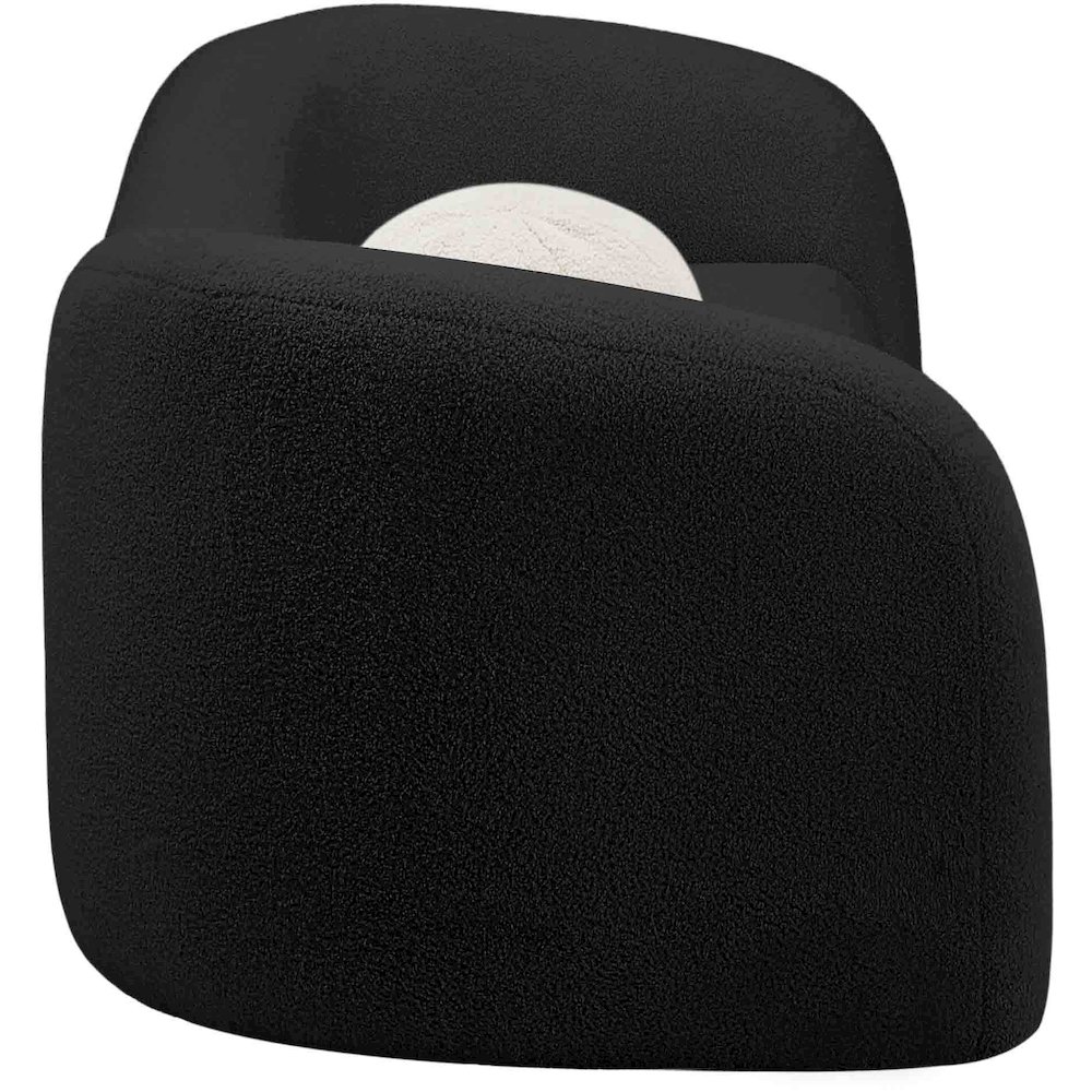 Kali Black Faux Shearling Teddy Fabric Sofa. Picture 6