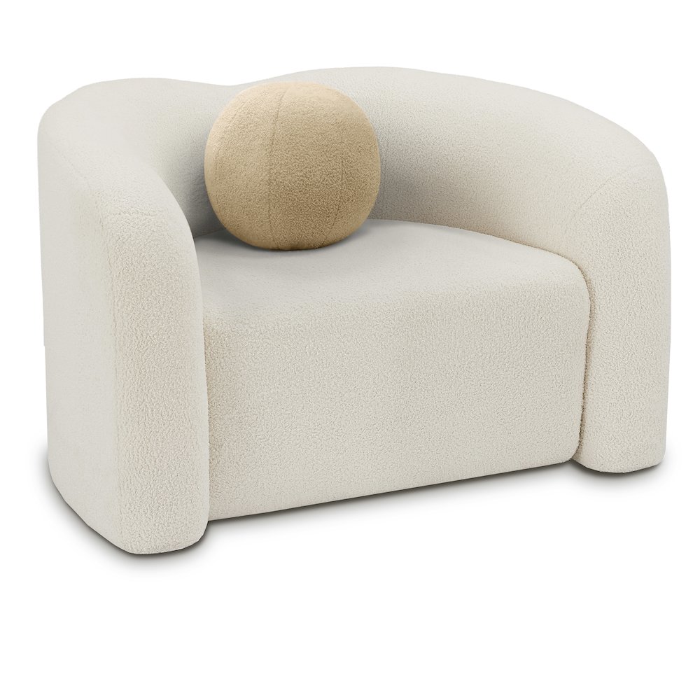 Kali Cream Faux Shearling Teddy Fabric Chair. Picture 1