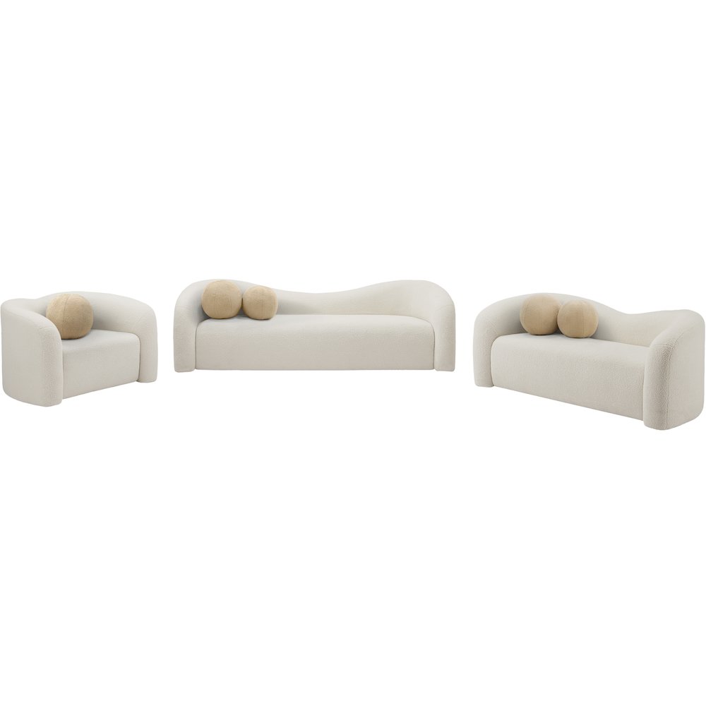 Kali Cream Faux Shearling Teddy Fabric Chair. Picture 12