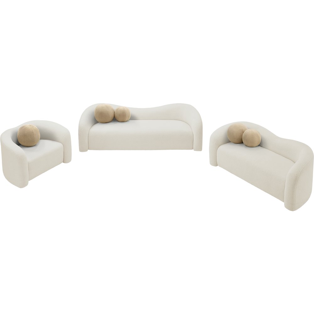 Kali Cream Faux Shearling Teddy Fabric Chair. Picture 13