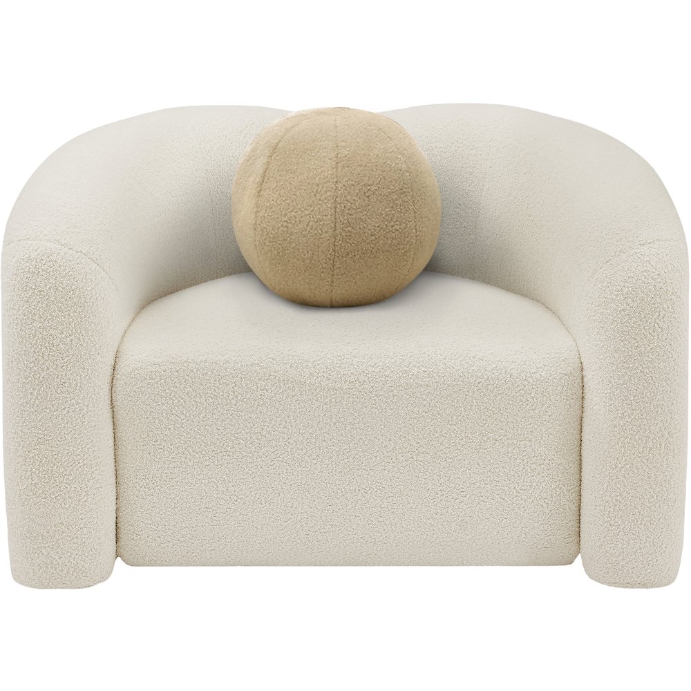Kali Cream Faux Shearling Teddy Fabric Chair. Picture 4
