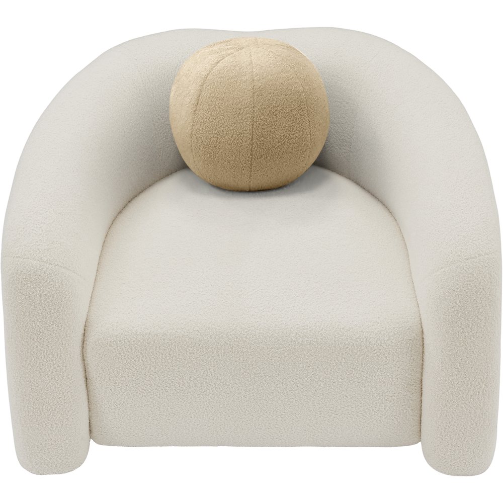 Kali Cream Faux Shearling Teddy Fabric Chair. Picture 5