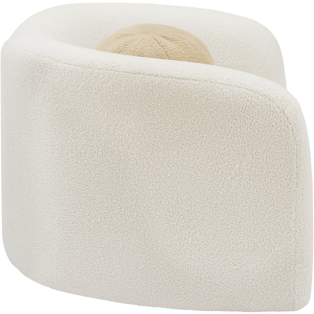 Kali Cream Faux Shearling Teddy Fabric Chair. Picture 6