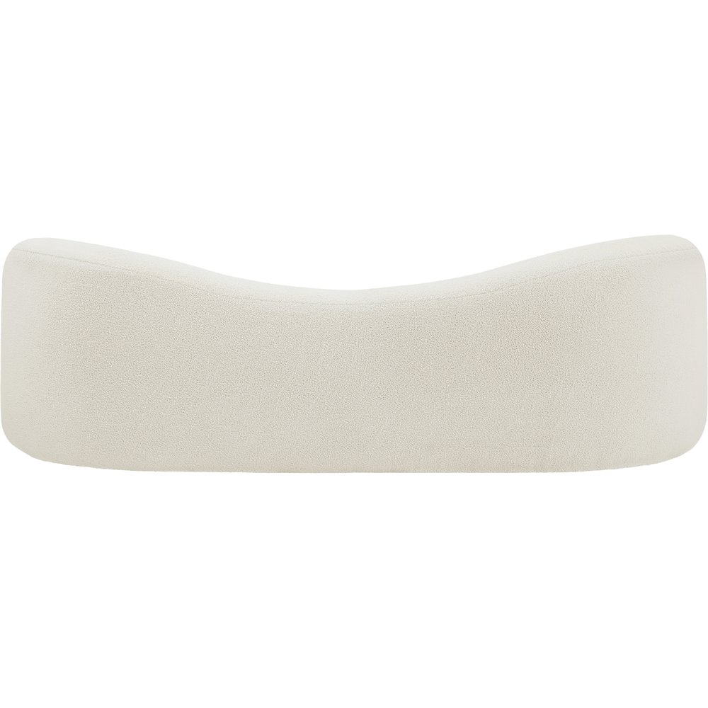 Kali Cream Faux Shearling Teddy Fabric Sofa. Picture 3