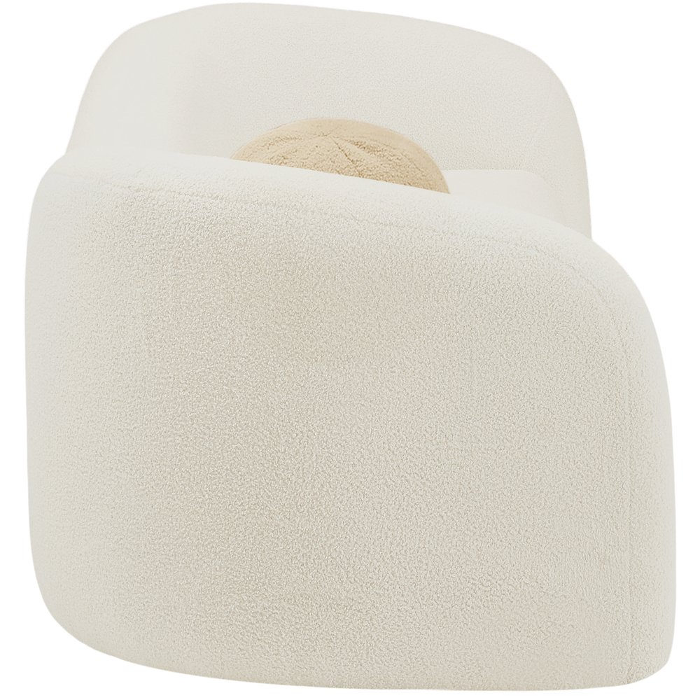 Kali Cream Faux Shearling Teddy Fabric Sofa. Picture 6