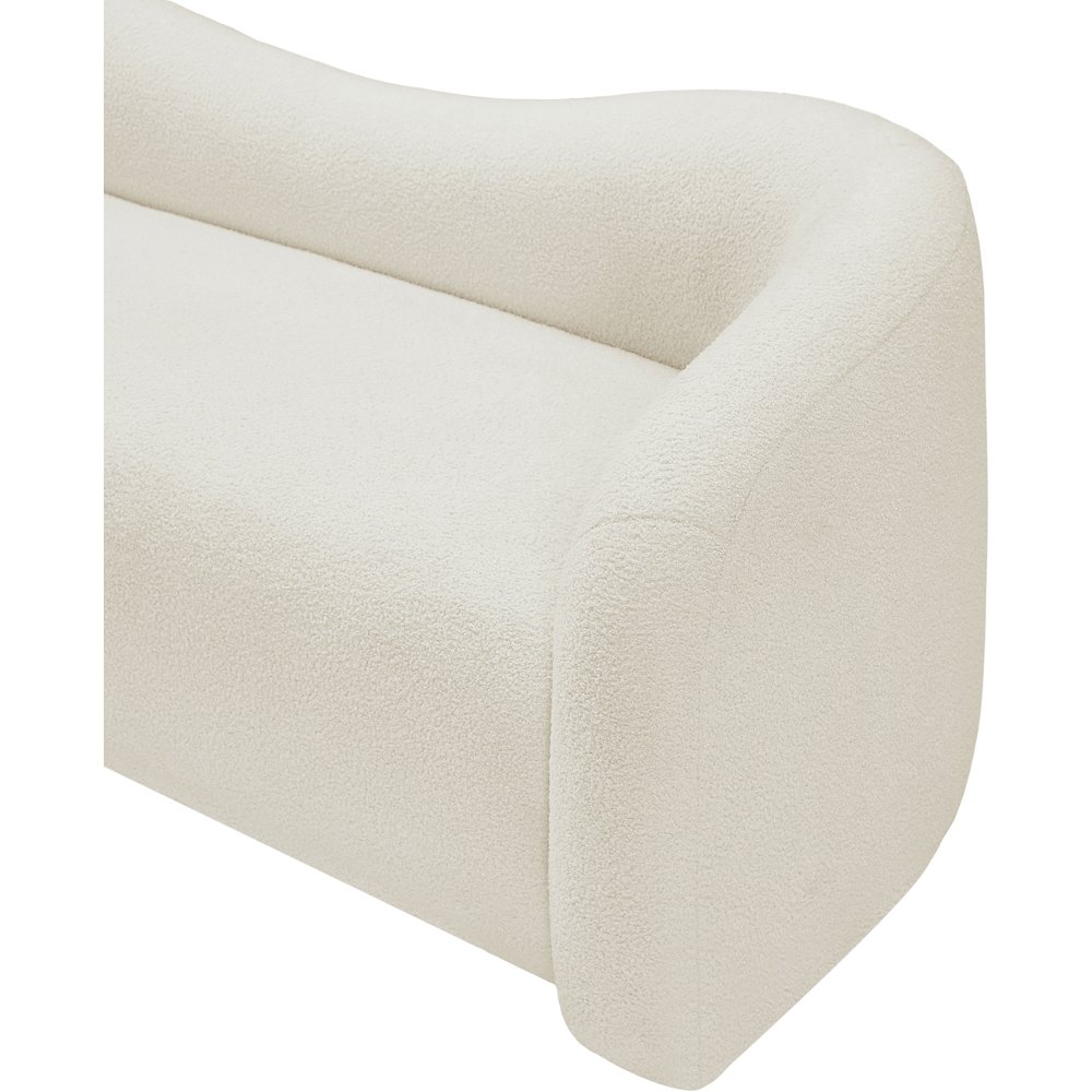 Kali Cream Faux Shearling Teddy Fabric Sofa. Picture 7