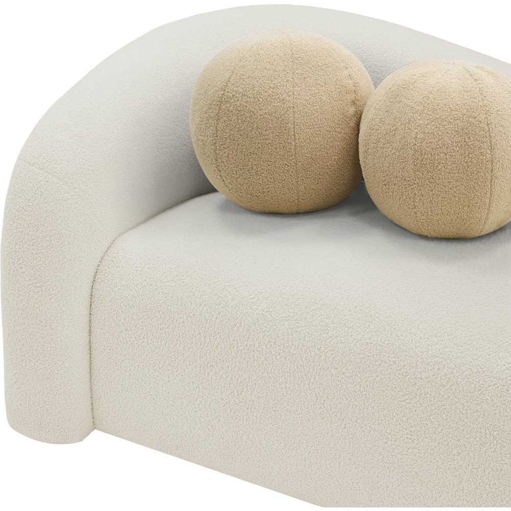 Kali Cream Faux Shearling Teddy Fabric Sofa. Picture 8