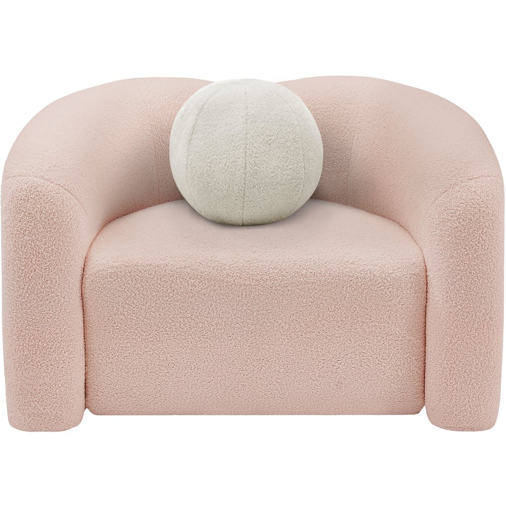 Kali Pink Faux Shearling Teddy Fabric Chair. Picture 4