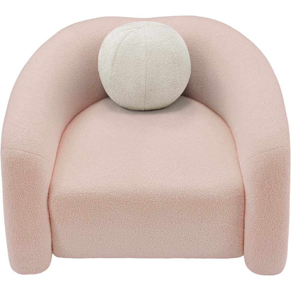 Kali Pink Faux Shearling Teddy Fabric Chair. Picture 5