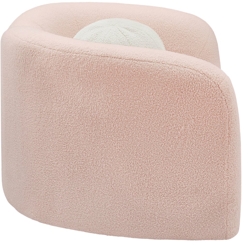 Kali Pink Faux Shearling Teddy Fabric Chair. Picture 6