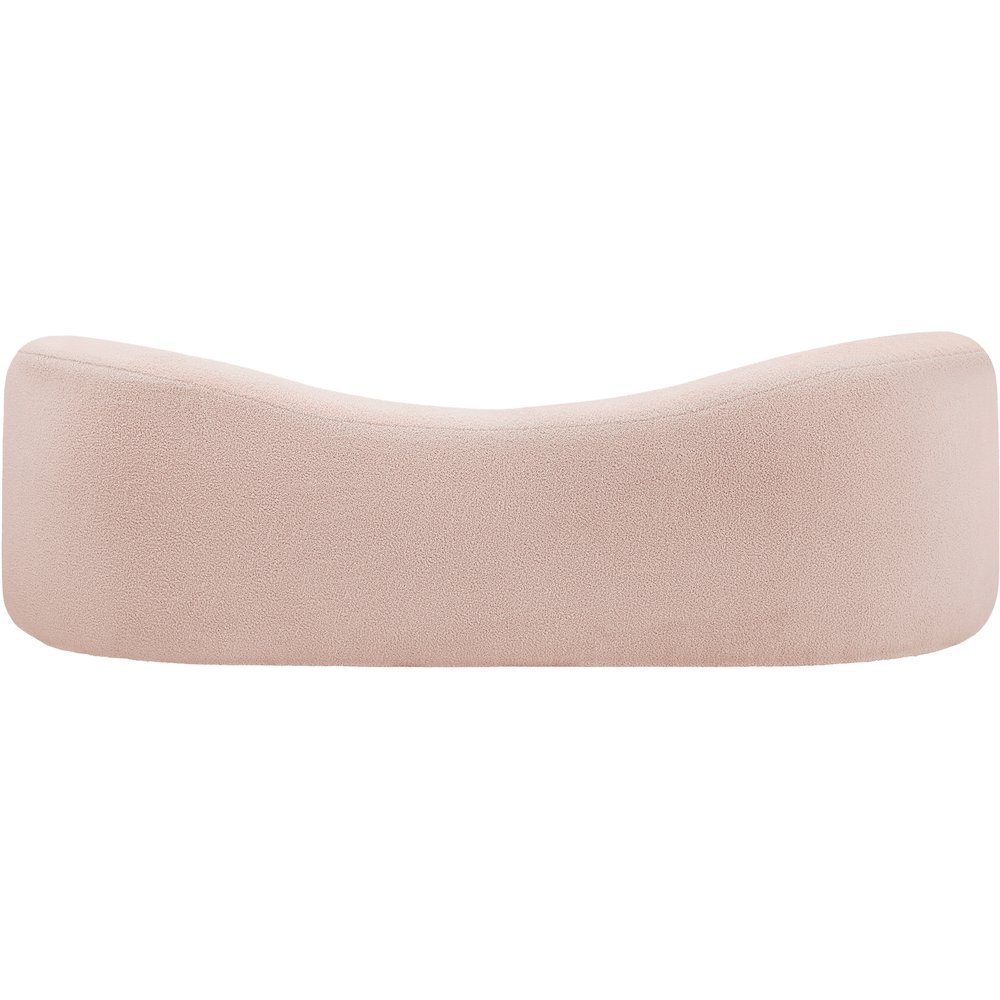 Kali Pink Faux Shearling Teddy Fabric Sofa. Picture 3