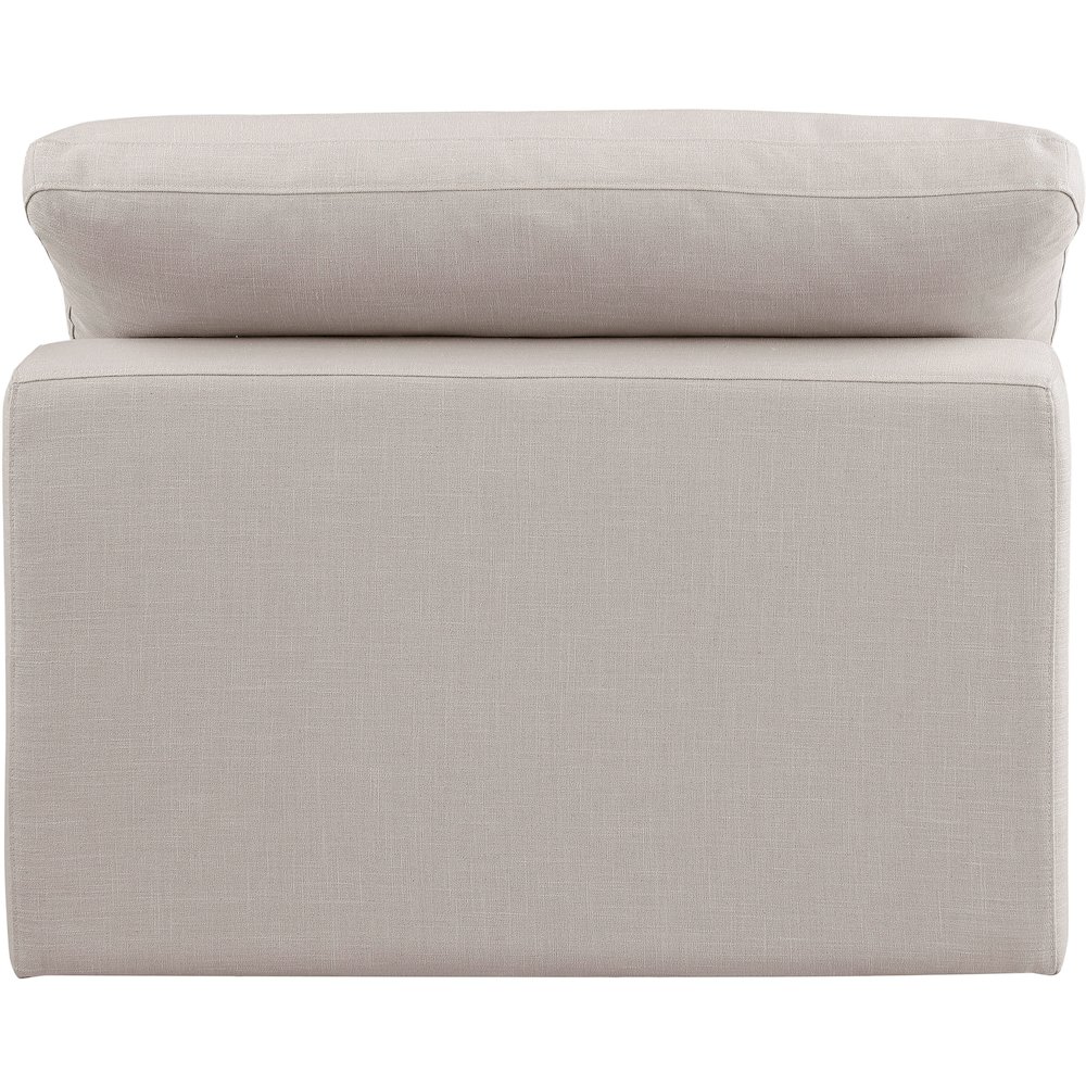 Comfy Beige Linen Textured Fabric Modular Armless Chair. Picture 3