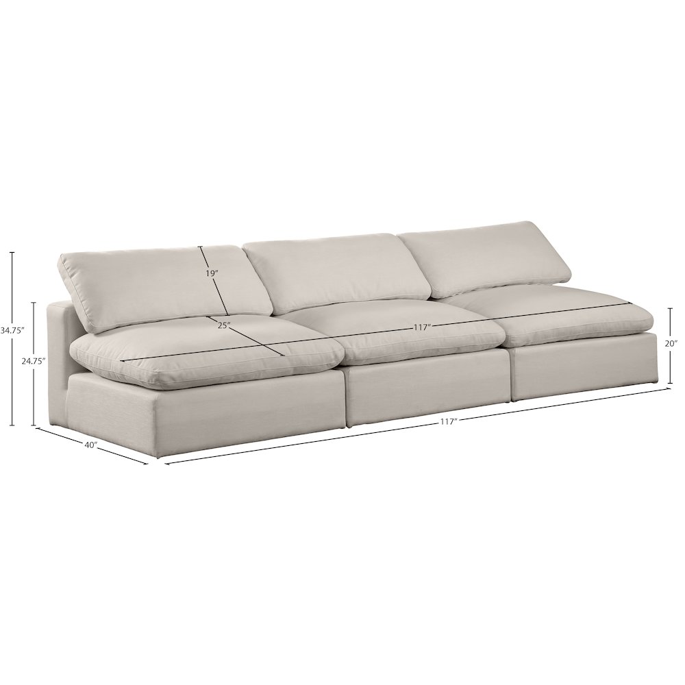 Comfy Beige Linen Textured Fabric Modular Sofa. Picture 9